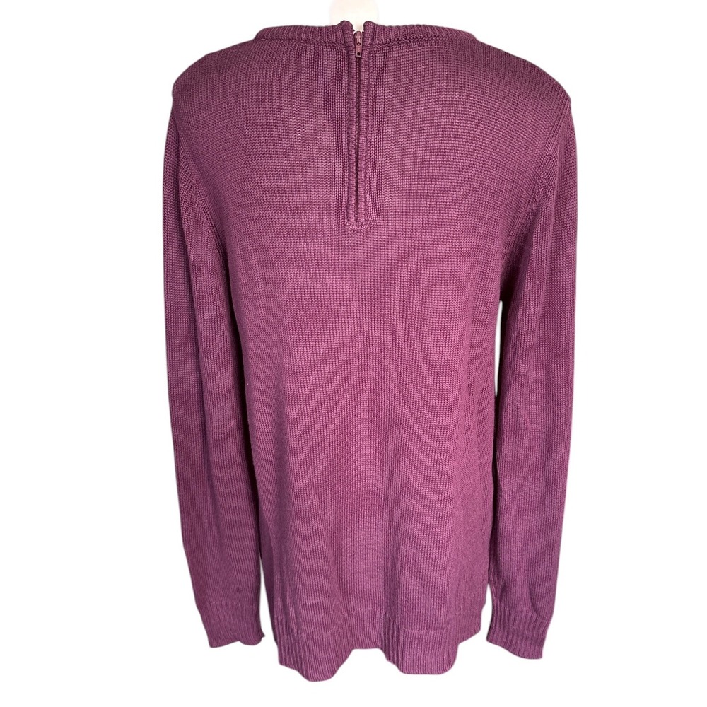 Seraphine Purple Berry Cotton Blend Maternity Sweater, Size Medium, Baby Bump - Picture 3 of 7